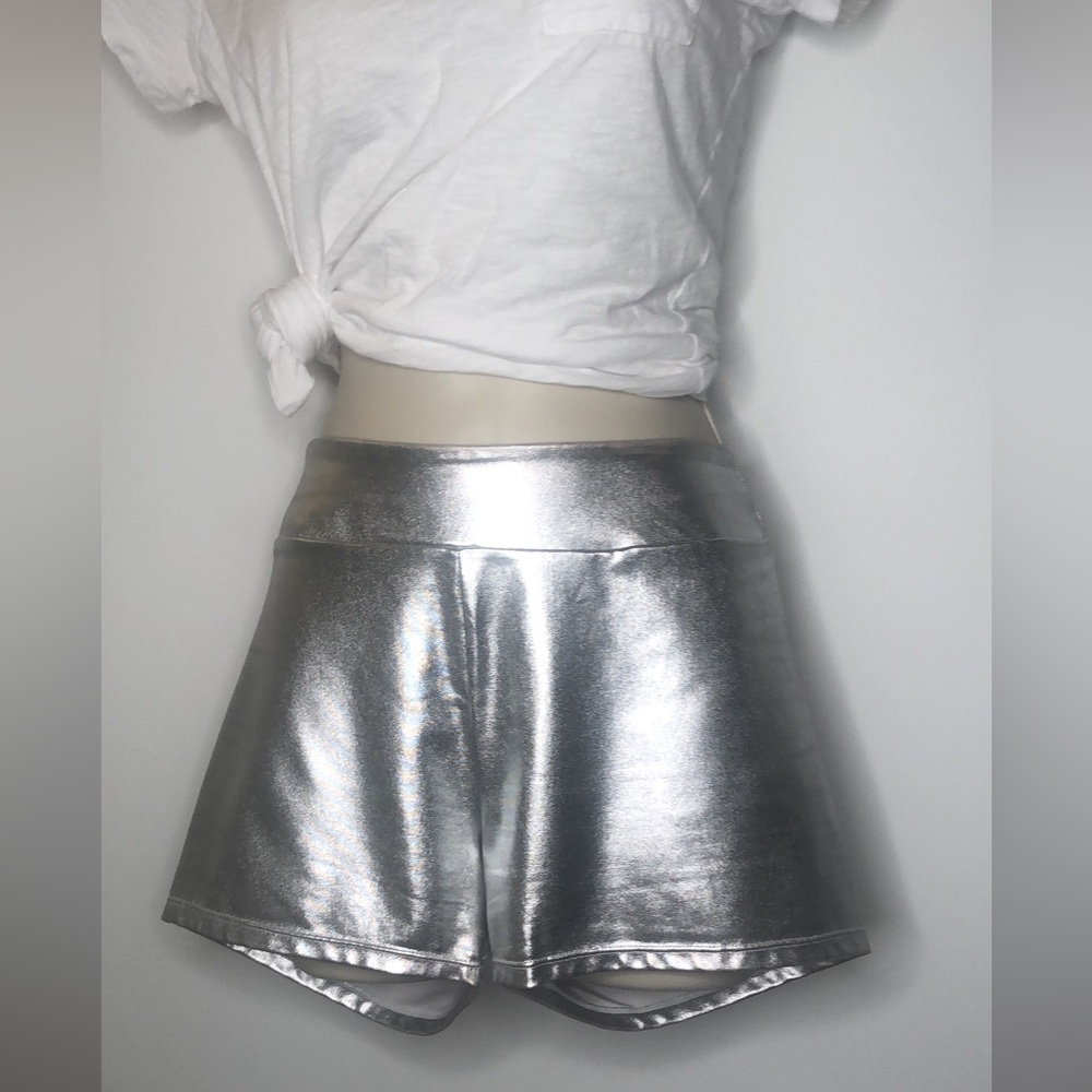 Kepblom Stretch Shorts Silver Women’s Size Small - Picture 4 of 12